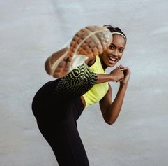young adult female kicking