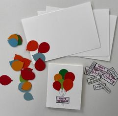 example of a handmade birthday card with balloons