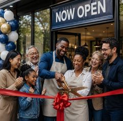 ribbon cutting ceremony for a franchise AI generated image