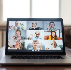 a computer screen with a zoom meeting on it and all of the participants on the screen