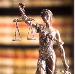 bronze statue of lady justice