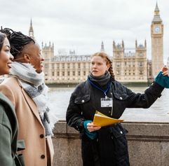 tour guide with a group