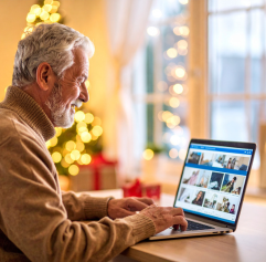an older man in front of a computer with a Windows window open