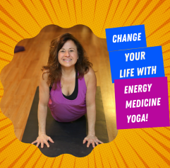 photo of instructor Kathryn and the text 'Change your life with Energy Medicine Yoga'